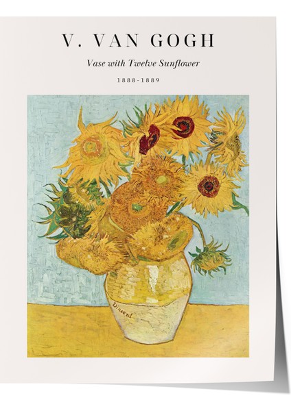 Çerçevesiz Poster, Vincent Van Gogh Ayçiçekleri Tablosu, Salon Dekoru Poster No: 113563