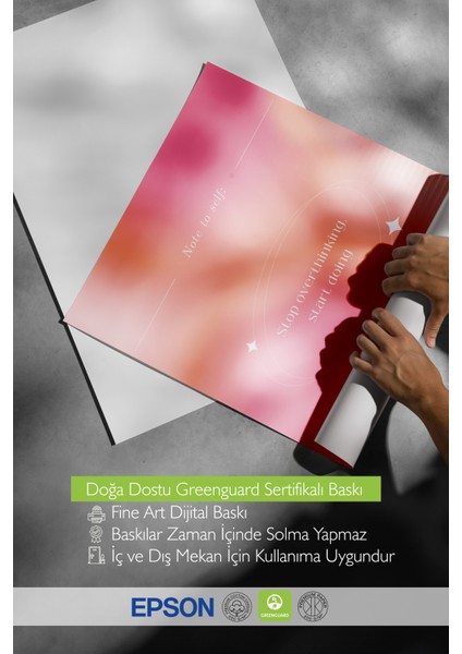 Çerçevesiz Poster, Pembe Tipografik Motivasyon, Ofis Dekoru Poster No: 113863