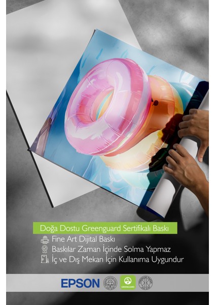 Çerçevesiz Poster, Renkli Simit Şeklinde Deniz Halkası, Genç Odası Dekoru Poster No: 113789