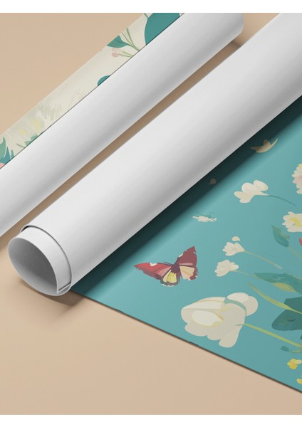 Çerçevesiz Poster, Sevimli Kedi Çiçekli Bahar, Çocuk Odası Dekoru Poster No: 114173 fırsatları