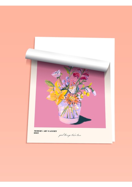 Çerçevesiz Poster, Stay Positive Çiçekli Tipografi, Ofis Dekoru Poster No: 113511 fiyatları