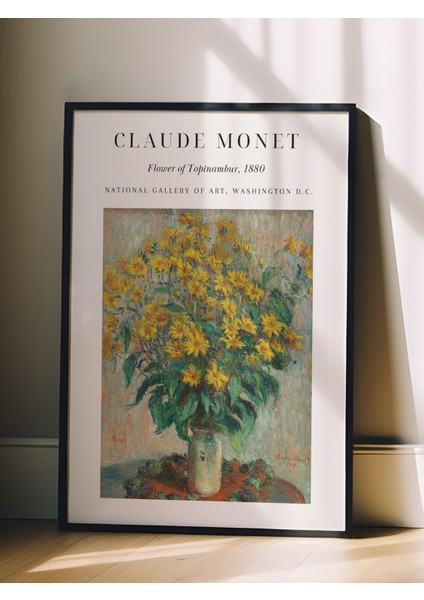 Siyah Çerçeveli Tablo, Claude Monet Sarı Çiçek Tablosu, Salon Dekoru Poster No: 113560 fiyatları