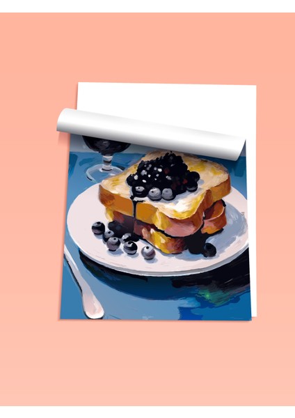 Çerçevesiz Poster, Yaban Mersinli Tatlı ve Şarap Sunumu, Mutfak Dekoru Poster No: 113331 fiyatları