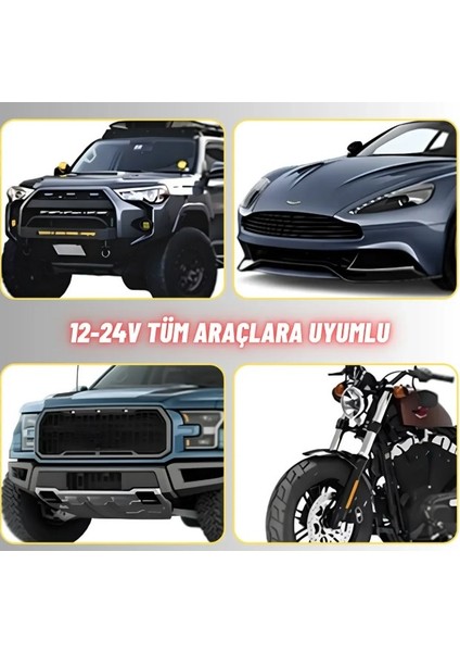 33 Modlu Animasyonlu Mercek Göz Far Sis Ambiyans LED Aydınlatma 2 Adet 12-24 Volt