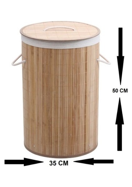 Decohandy Yuvarlak Bambu Kirli Sepeti modelleri
