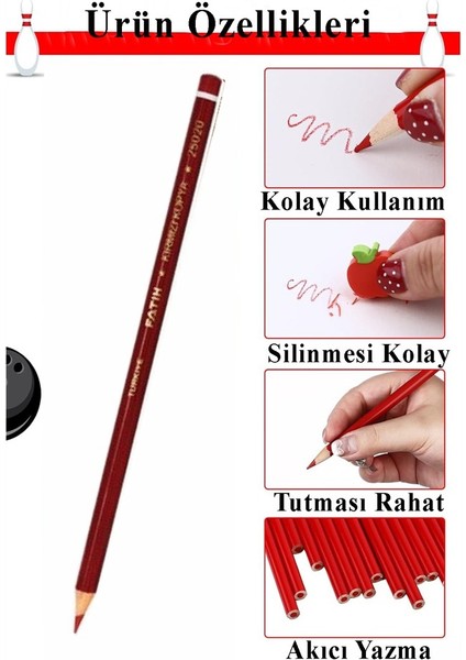 Kırmızı Kalem 1 Adet Fatih Kırmızı Kurşun Başlık Kalemi Kırmızı Kopya Kalemi Yumuşak Uçlu Kolay Silinebilir modelleri