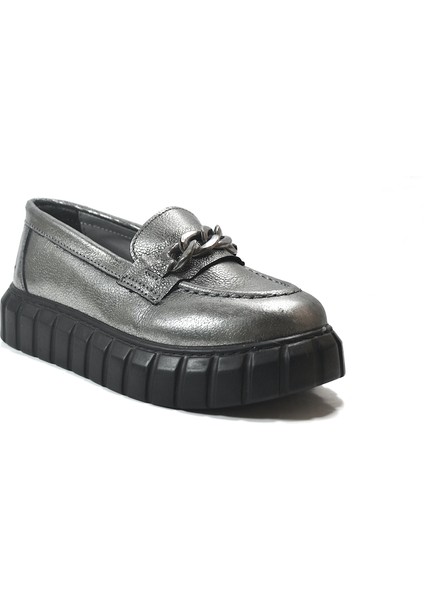 252 Hakiki Deri Ortopedik Tokalı Loafer Kız Çocuk Okul Ayakkabı
