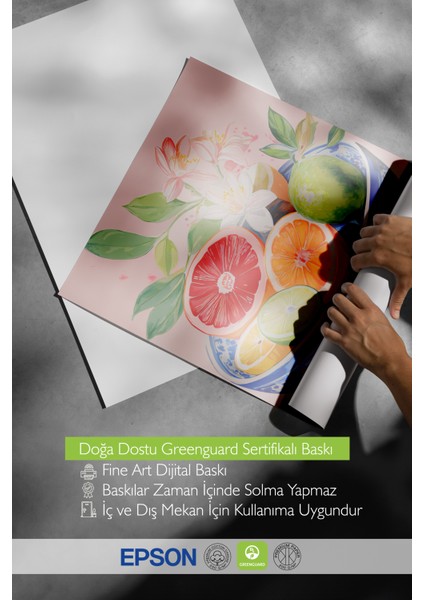 Çerçevesiz Poster, Portakal ve Greyfurt Içecek Çizimi, Mutfak Dekoru Poster No: 113297