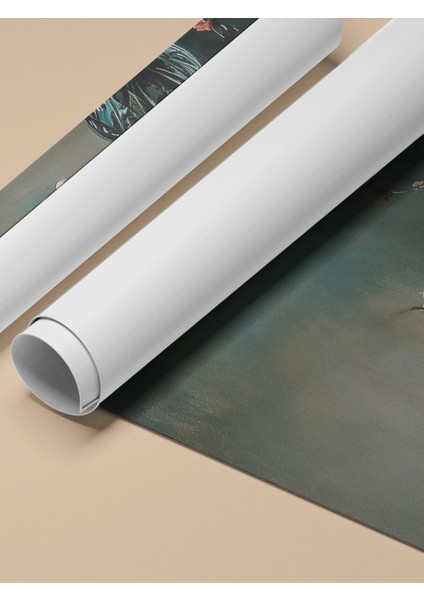 Çerçevesiz Poster, Siyah Zemin Zarif Çiçek Deseni, Yatak Odası Dekoru Poster No: 108924 fırsatları