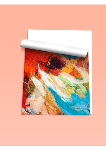 Çerçevesiz Poster, Canlı Renkli Fırça Darbeleri Soyut Tasarım, Ofis Dekoru Poster No: 113552 fiyatları