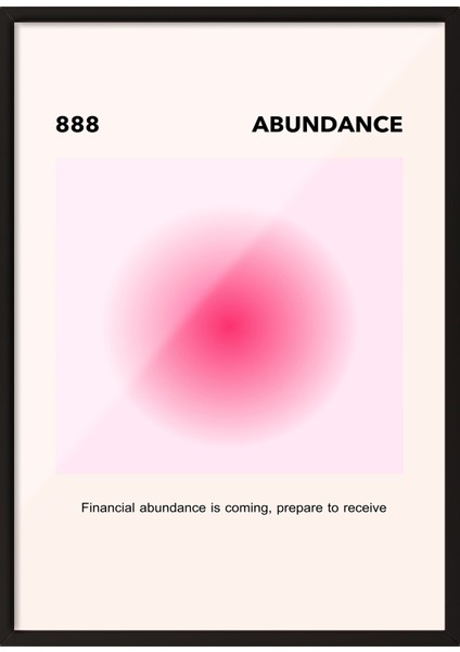 Siyah Çerçeveli Tablo, 888 Abundance Şanslı Sayılar, Çalışma Odası Dekoru Poster No: 114248