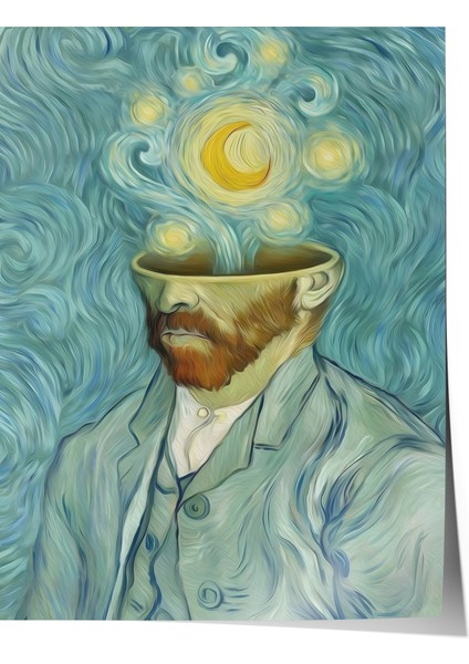 Çerçevesiz Poster, Yıldızlı Gece Soyut Yorumu, Ofis Dekoru Poster No: 113565