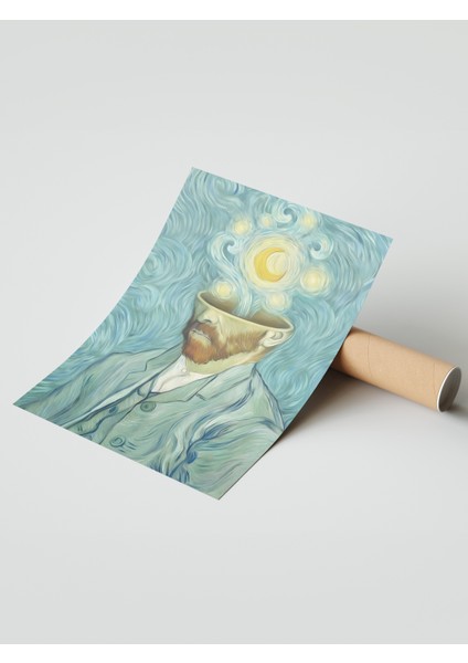 Çerçevesiz Poster, Yıldızlı Gece Soyut Yorumu, Ofis Dekoru Poster No: 113565 modelleri