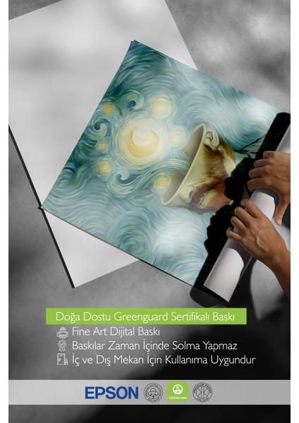 Çerçevesiz Poster, Yıldızlı Gece Soyut Yorumu, Ofis Dekoru Poster No: 113565