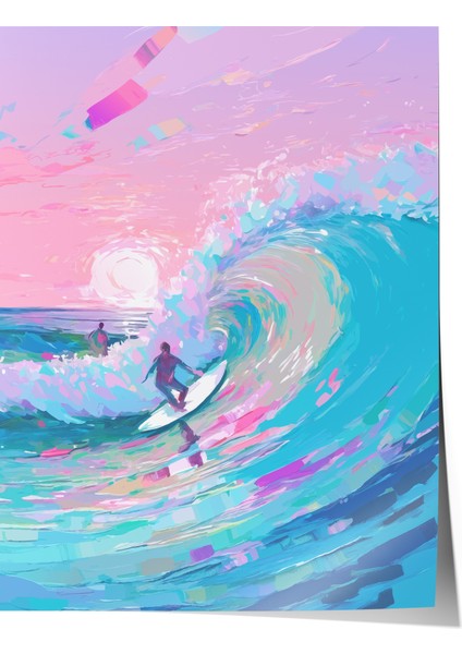 Çerçevesiz Poster, Deniz Dalgası Sörf Soyut Tasarım, Genç Odası Dekoru Poster No: 113792