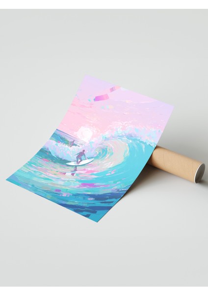 Çerçevesiz Poster, Deniz Dalgası Sörf Soyut Tasarım, Genç Odası Dekoru Poster No: 113792 modelleri