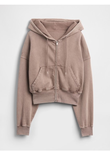 Kadın Açık Kahverengi Vintagesoft Fermuarlı Wedge Sweatshirt fiyatları