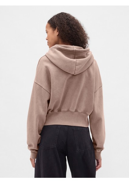 Kadın Açık Kahverengi Vintagesoft Fermuarlı Wedge Sweatshirt fırsatları