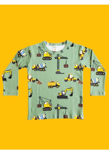 Uzun Kollu Desenli Çocuk Pijama Takım #baskılıçocukpijamatakım #çamaşırbahçesi #inşaatdesenpijama fiyatları