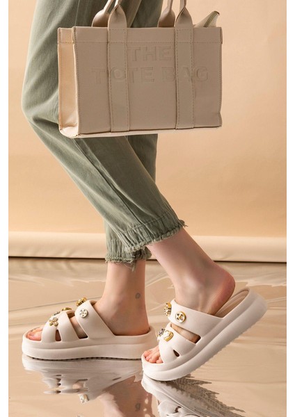 Kadın Eva Taşlı Yüksek Ölçekli Kaymaz Taban Günlük Plaj Deniz Havuz Banyo Ev Terliği fiyatları