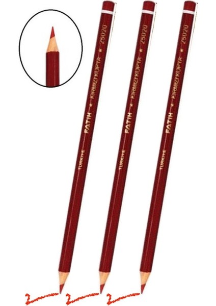 Kırmızı Kalem 3 Adet Fatih Kırmızı Kurşun Başlık Kalemi Kırmızı Kopya Kalemi Yumuşak Uçlu Kolay Silinebilir