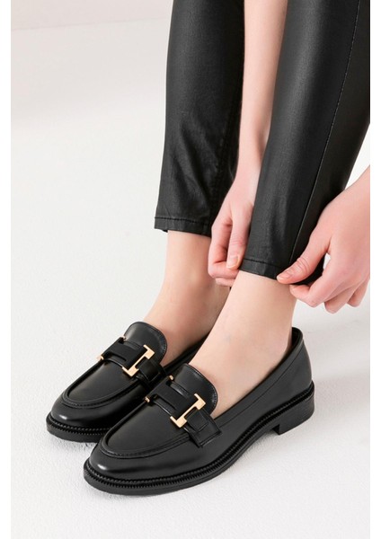 Siena Kadın Siyah Makosen Casual Loafer Günlük Ayakkabı