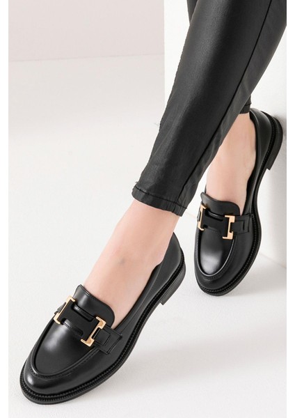 Siena Kadın Siyah Makosen Casual Loafer Günlük Ayakkabı fırsatları