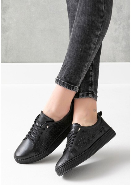 Nancy Hakiki Deri Siyah Kadın Deri Babet fırsatları