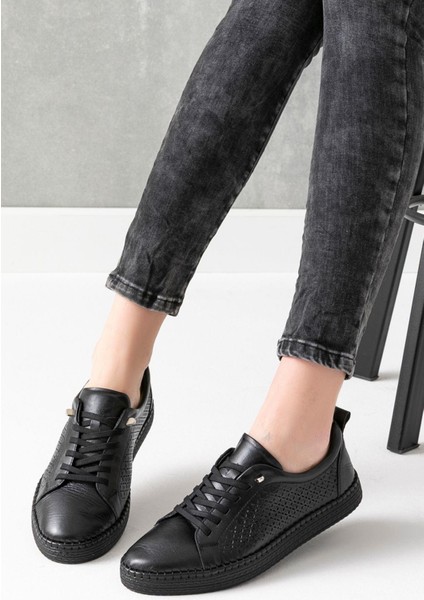 Nancy Hakiki Deri Siyah Kadın Deri Babet indirimleri