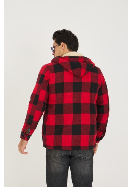 Erkek Oversize Peluş Kürk Kapşonlu Oduncu Ceket modelleri