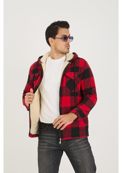 Erkek Oversize Peluş Kürk Kapşonlu Oduncu Ceket fırsatları