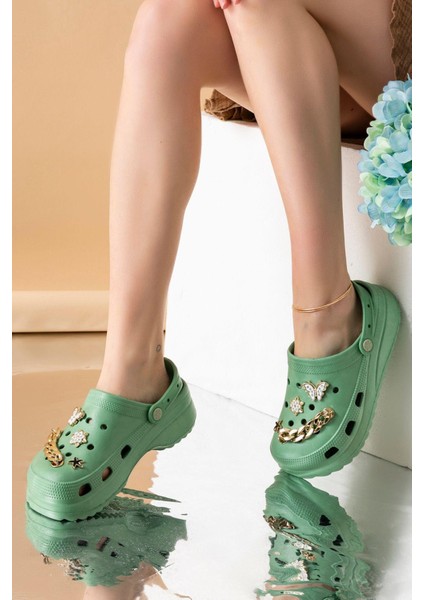 Kadın Eva Taşlı Yüksek Ölçek Kaymaz Taban Günlük Plaj Deniz Havuz Banyo Aşçı Hemşire Doktor Terliği indirimleri