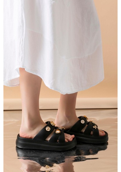 Kadın Eva Taşlı Yüksek Ölçekli Kaymaz Taban Günlük Plaj Deniz Havuz Banyo Ev Terliği fiyatları