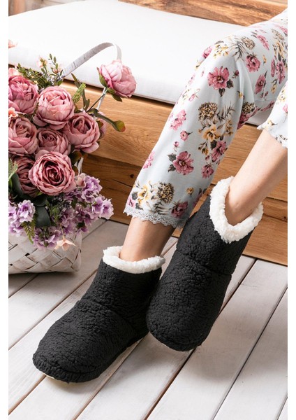 Kadın Panduf Ev Botu Kışlık Ev Ayakkabısı Efektli Yumuşak Sessiz Taban RED0001 modelleri