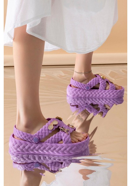 Kadın Eva Taşlı Yüksek Ölçekli Kaymaz Taban Günlük Plaj Deniz Havuz Banyo Ev Terliği fırsatları