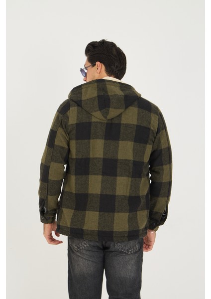 Erkek Oversize Peluş Kürk Kapşonlu Oduncu Ceket modelleri