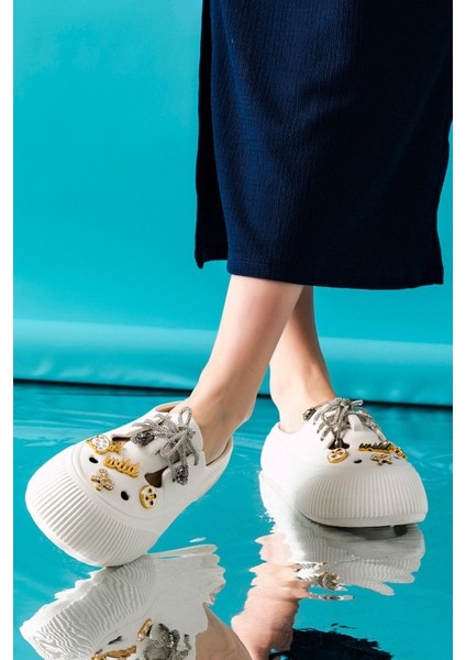 Kadın Eva Taşlı Yüksek Ölçekli Kaymaz Taban Günlük Plaj Deniz Havuz Banyo Ev Terliği