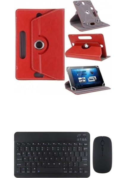 Honor Pad X7 8.7'' Kılıf Uyumlu Standlı Kablosuz Bluetooth Klavye Mouse Set