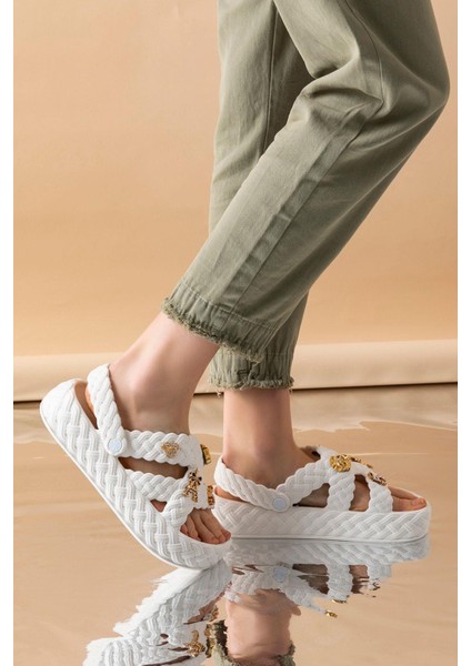 Kadın Eva Taşlı Yüksek Ölçekli Kaymaz Taban Günlük Plaj Deniz Havuz Banyo Ev Terliği fiyatları