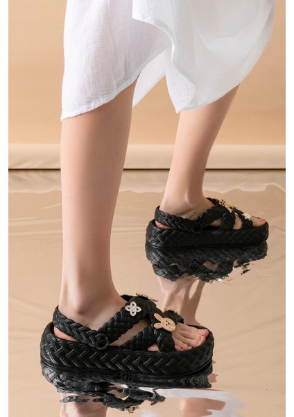 Kadın Eva Taşlı Yüksek Ölçekli Kaymaz Taban Günlük Plaj Deniz Havuz Banyo Ev Terliği modelleri