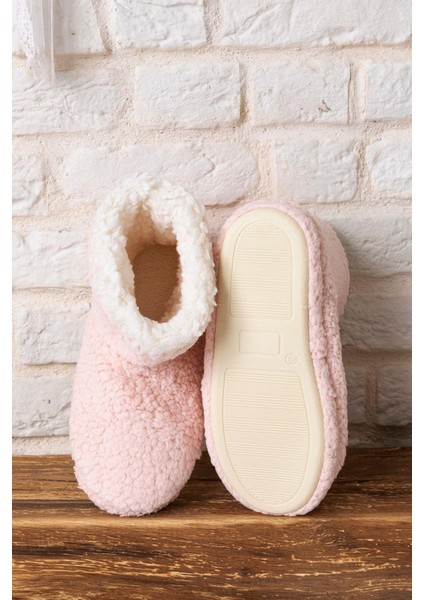 Kadın Panduf Ev Botu Kışlık Ev Ayakkabısı Efektli Yumuşak Sessiz Taban RED0001 indirimleri