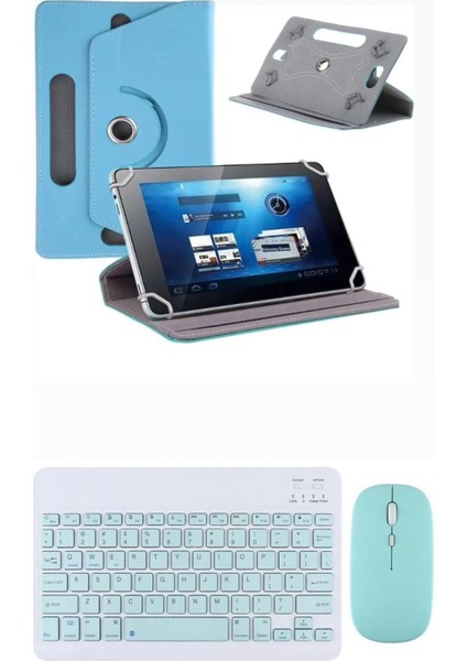 Honor Pad X7 8.7'' Kılıf Uyumlu Standlı Kablosuz Bluetooth Klavye Mouse Set