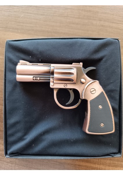 Tabanca Silah Görünümlü Full Metal Turbo Jet Emniyetli Çakmak