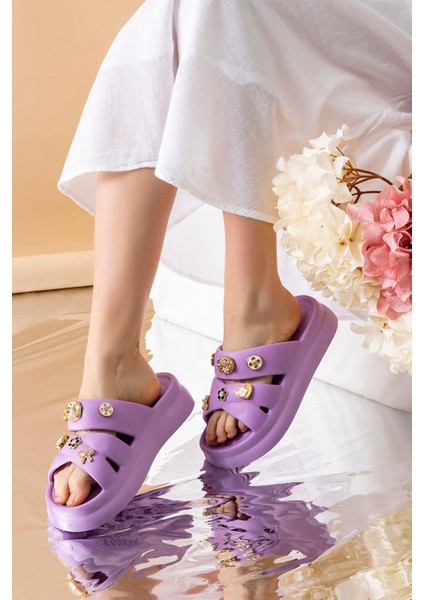 Kadın Eva Taşlı Yüksek Ölçekli Kaymaz Taban Günlük Plaj Deniz Havuz Banyo Ev Terliği fırsatları