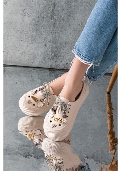 Kadın Eva Taşlı Yüksek Ölçekli Kaymaz Taban Günlük Plaj Deniz Havuz Banyo Ev Terliği