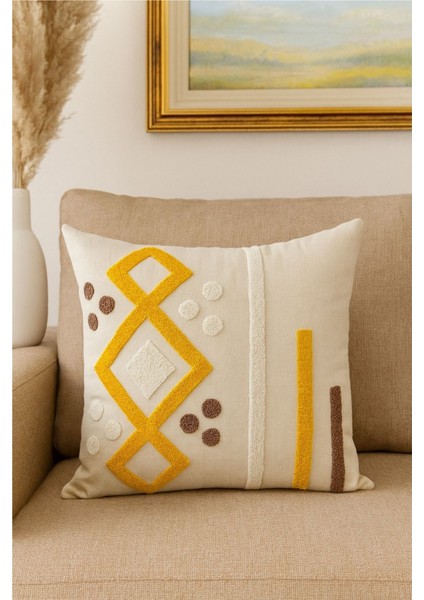 Bohem Punch Nakışlı Kırlent Kılıfı -43X43 cm