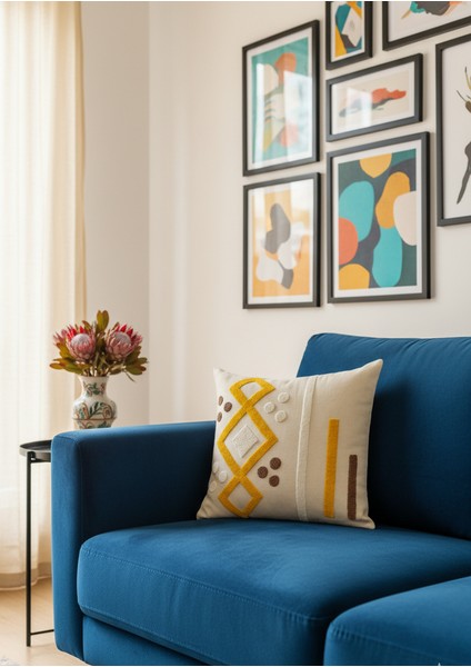 Bohem Punch Nakışlı Kırlent Kılıfı -43X43 cm modelleri