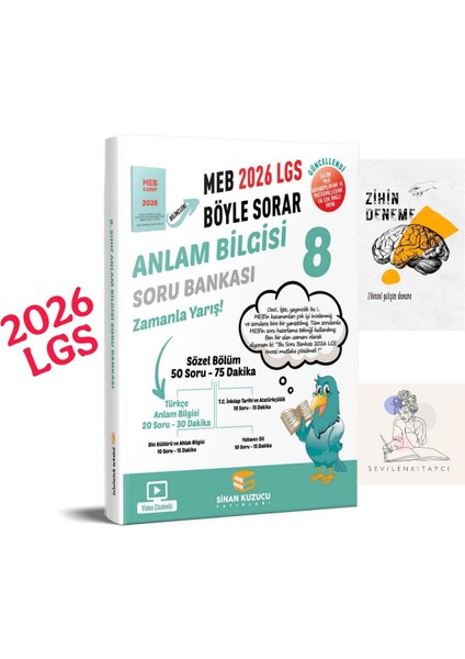 Sinan Kuzucu Lgs Anlam Bilgisi 2026 Meb Böyle Sorar Soru BANKASI+ZİHİNDENEME+KAD137