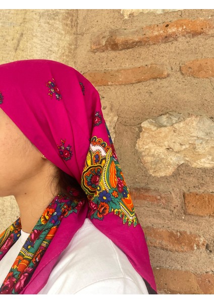 Mardin Yazması Çiçek Desenli Başörtüsü 100X100 cm – Çeyizlik ve Günlük fiyatları