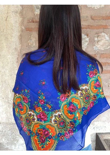 Mardin Yazması Çiçek Desenli Başörtüsü 100X100 cm – Çeyizlik ve Günlük fırsatları